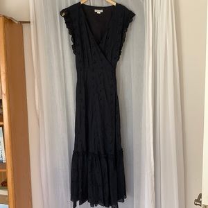 Outerknown black wrap dress